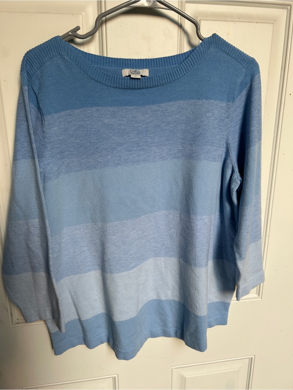 croft & barrow Blue Striped Crewneck Sweater